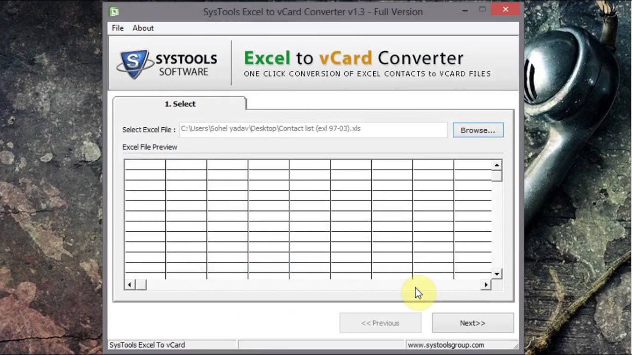 convert vcf to excel online